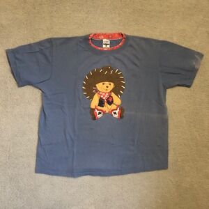 Vintage Gopher Sport Cowboy Teddy Bear T-Shirt Blue XL Western Bandana Collar